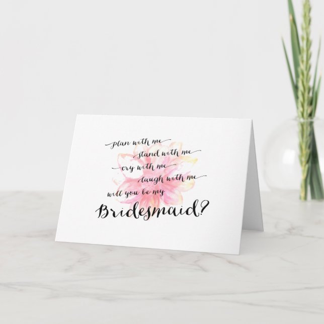 Floral Will You Be My Bridesmaid Wedding Day Invitation (Front)