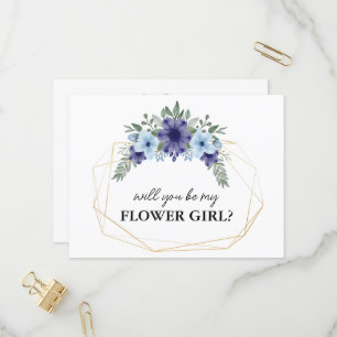 floral will you be my flower girl card