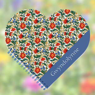 Floral Willam Morris Style Blue Red Gold Vintage Notebook