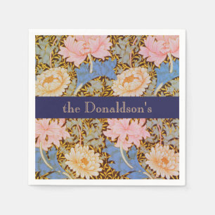 Floral William Morris Design Add a Name Napkin