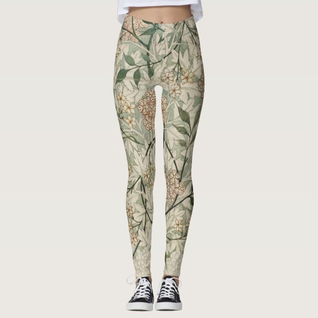 Floral William Morris Medway Pattern Leggings (Front)