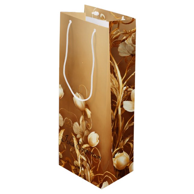 Floral Wine Gift Bag (Front Angled)
