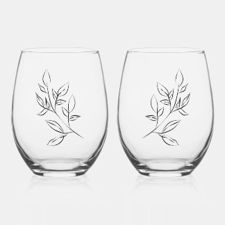 Floral Wine Glass