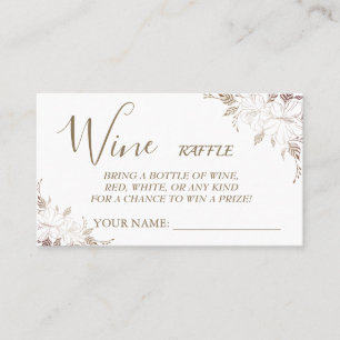 Floral Wine raffle ticket Bridal Shower card