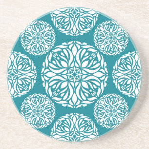 Floral winter snowflake coaster