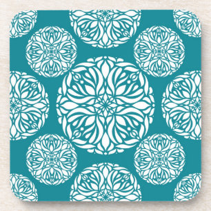 Floral winter snowflake coaster