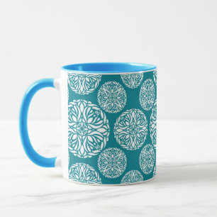 Floral winter snowflake mug