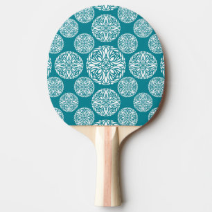 Floral winter snowflake ping pong paddle
