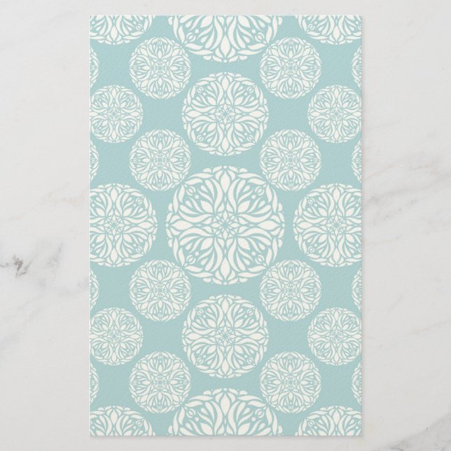 Floral winter snowflake stationery (Front)