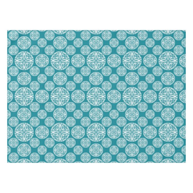 Floral winter snowflake tablecloth (Front (Horizontal))