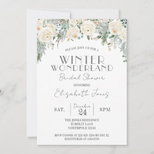 Floral Winter Wonderland Bridal Shower Invitation