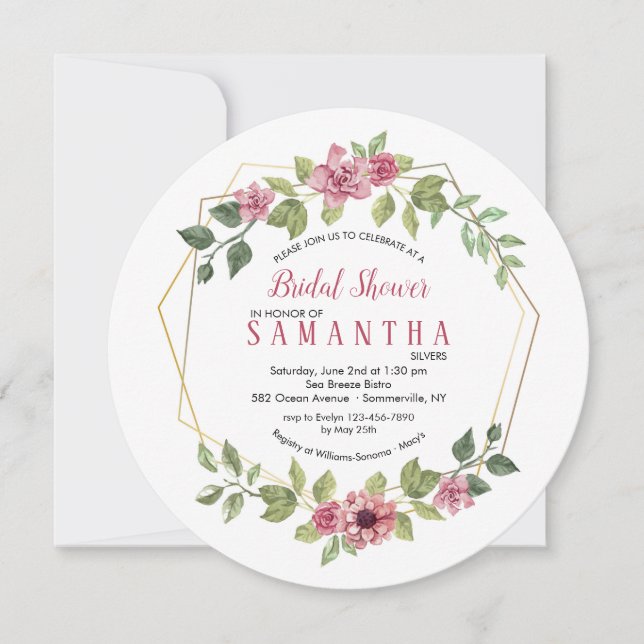 Floral Wire Frame Invitation (Front)