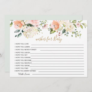 Floral Wishes for Baby Shower Game Invitation
