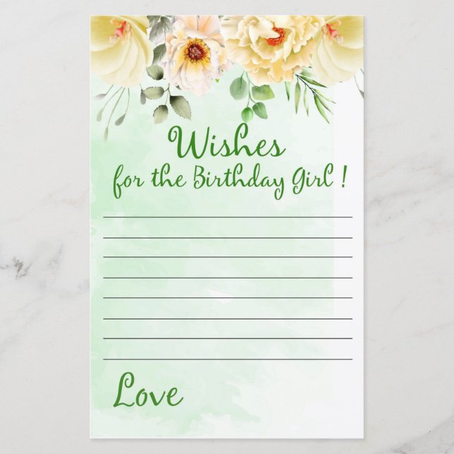 Floral Wishes for the birthday girl (Front)