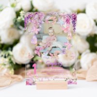 Floral Wisteria Butterfly Kids Photo Birthday