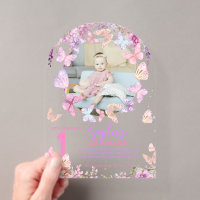 Floral Wisteria Butterfly Kids Photo Birthday Arch
