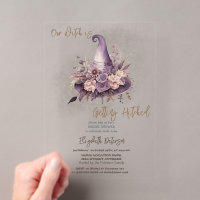 Floral Witch Hat Moon Halloween Bridal Shower