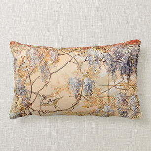 Floral With Birds Lumbar Cushion