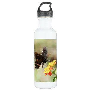 Floral with butterfly, personalised 710 ml water bottle