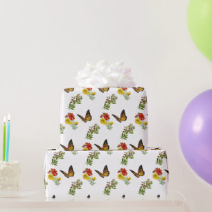 Floral with Butterfly Wrapping Paper
