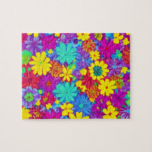 Floral with colourful flowers watercolor jigsaw puzzle