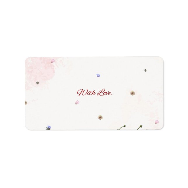 Floral “With Love” Folded Note Card – Elegant Bota Label (Front)