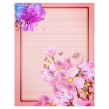 Floral with Some Lines Scrapbooking Paper