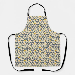Floral With Yellow Flowers and Green Leaves Apron