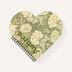 Floral Wm Morris Design Add a Name Notebook