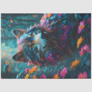 Floral Wolf 2 Tissue Paper