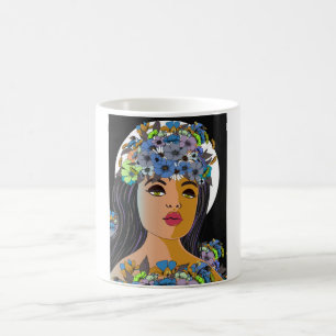 Floral Woman Crown of Flowers Coffee Mug