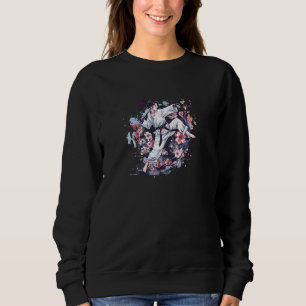 Floral Woman Design Taekwondo Mum Sweatshirt