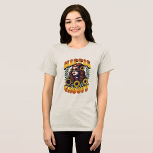 floral woman print with the phrase prominently Tri-Blend shirt