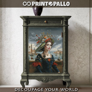 Floral woman Renaissance at Venice  Tissue Paper