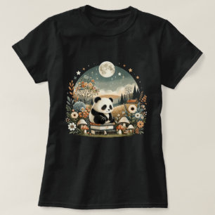 Floral Women Cottagecore Panda Bear Aesthetic T-Shirt