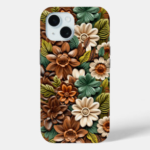 Floral Wood iPhone 15 Case