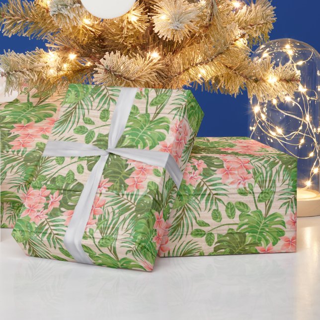 Floral Wood Modern Popular Wrapping Paper (Holidays)
