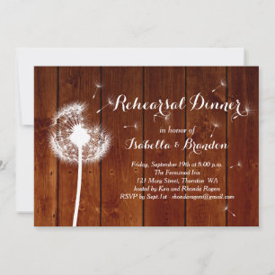 Floral & Wood Rehearsal Dinner Invitation