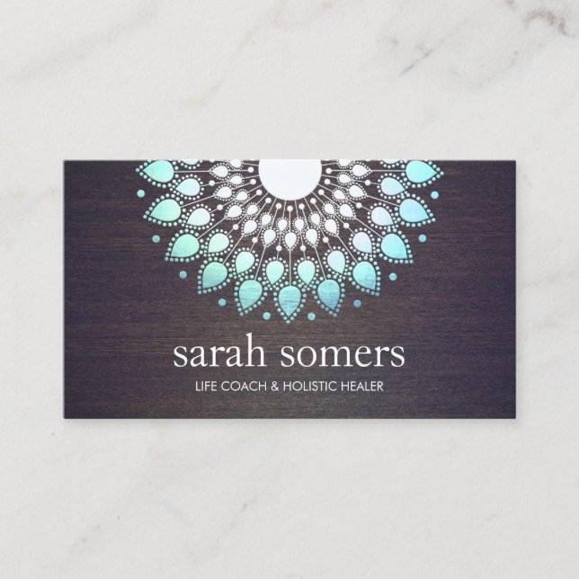 Floral Wood Wellness & Holistic Health Appointment Card (Front)