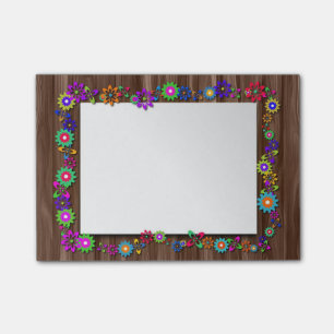 Floral Wooden Frame Post It Notes