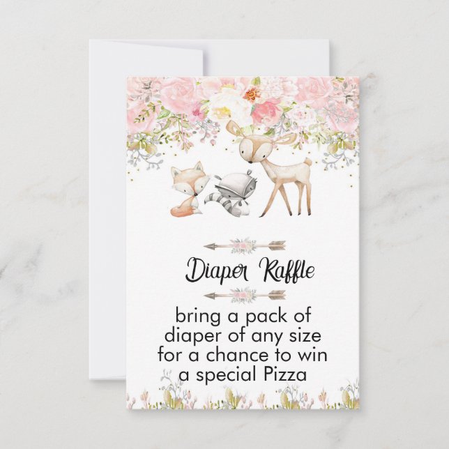 floral woodland animal baby shower invitation (Front)