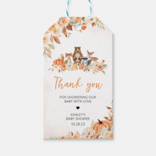 Floral Woodland Animals Baby Shower Favour Tags