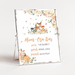 Floral Woodland Animals Mum Osa Bar Sign