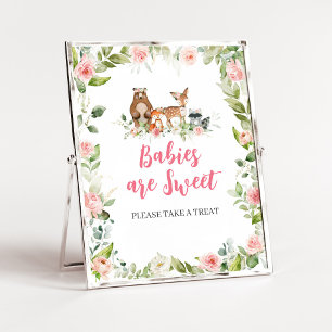 Floral Woodland Baby Shower Babies are Sweet Sign