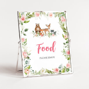 Floral Woodland Baby Shower Food Sign
