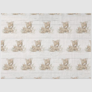 Floral Woodland Deer Baby Girl Shower Decoupage Tissue Paper