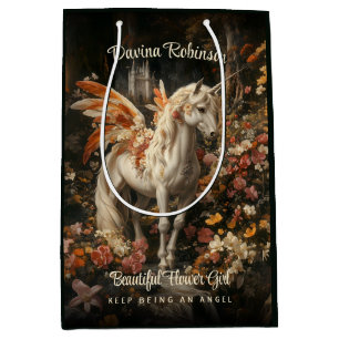 Floral Woodland Enchanted Fantasy Fairy Horse Medium Gift Bag