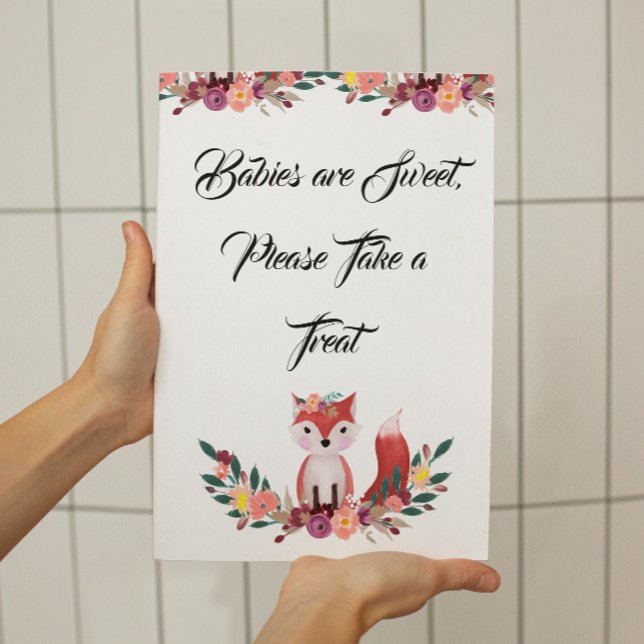 Floral Woodland Fox Baby Shower Sign (Creator Uploaded)