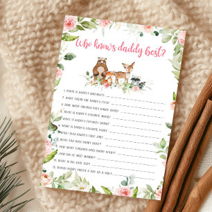 Floral Woodland Who Knows Daddy Best Game