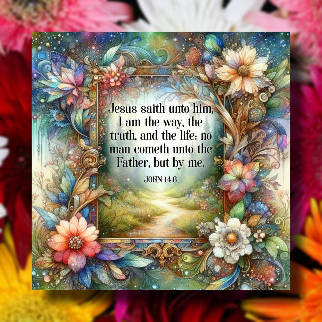 Floral Woodland With Inspirational John 14:6 Verse Tile (Creator Uploaded)